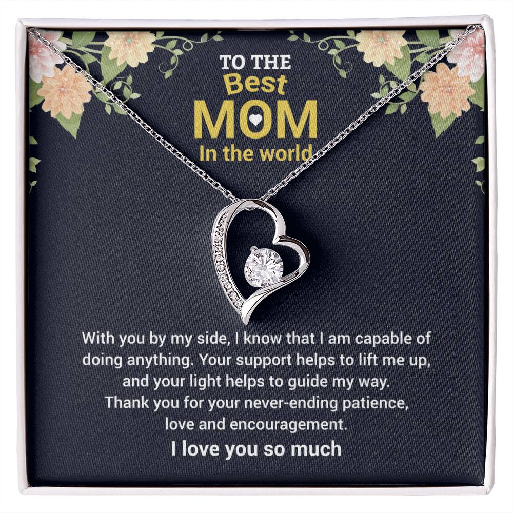 To The Best Mom "Thank You" Heart Necklace