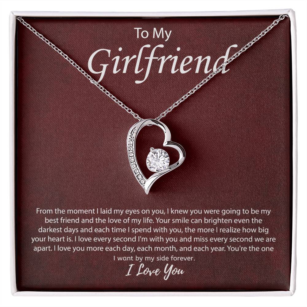 To My Girlfriend "You're The One I Want" Heart Necklace