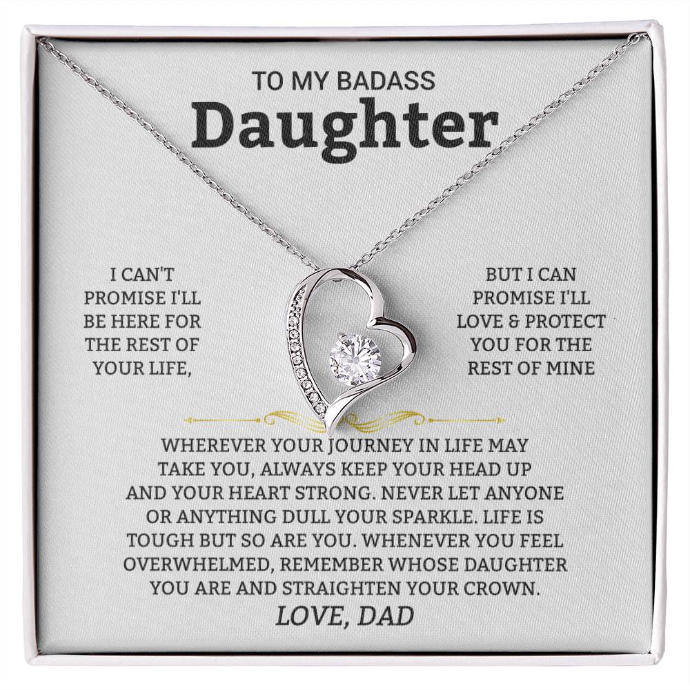 Gift For Daughter "I'll Love And Protect You" Heart Necklace