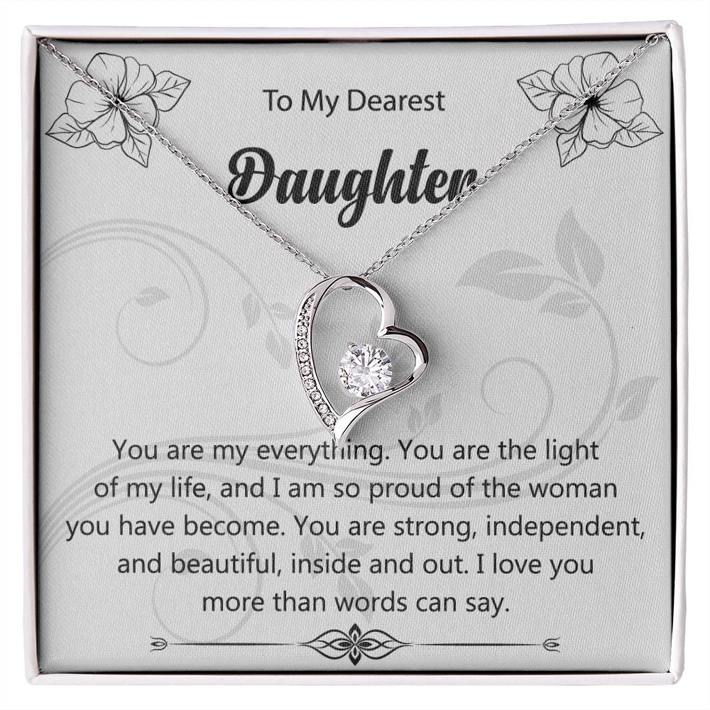 To My Dearest Daughter "You Are My Everything" Heart Necklace