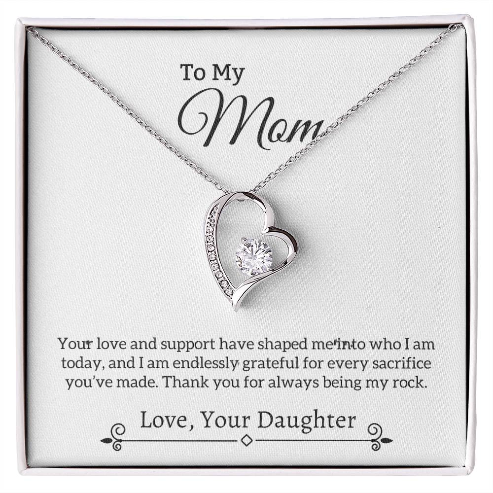 Gift For Mom "You Are My Rock" Heart Necklace