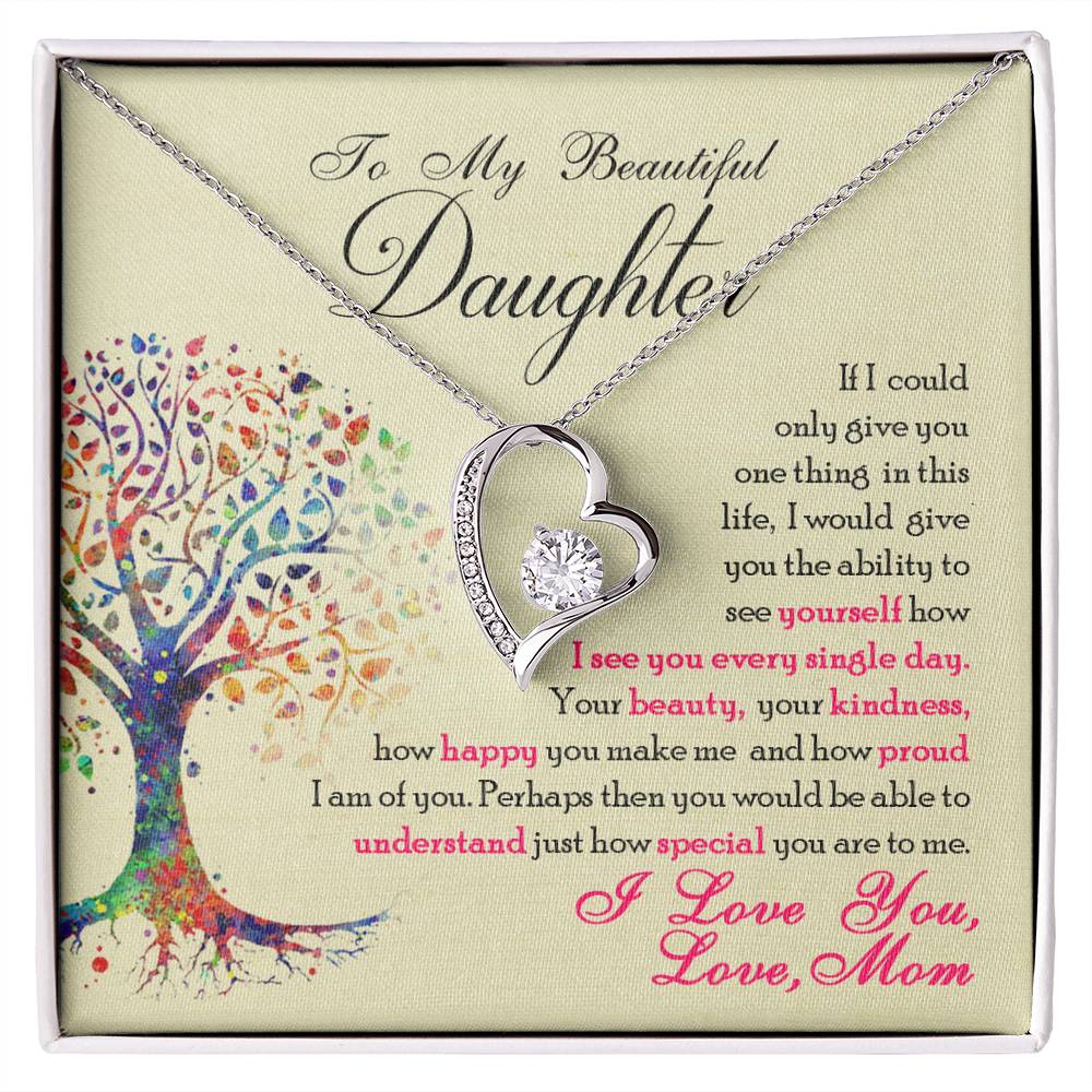 To My Beautiful Daughter "You Are Special To Me" Heart Necklace