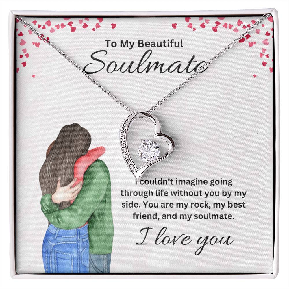 To My Soulmate "You Are My Rock" Heart Necklace