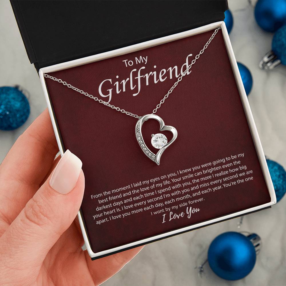 To My Girlfriend "You're The One I Want" Heart Necklace