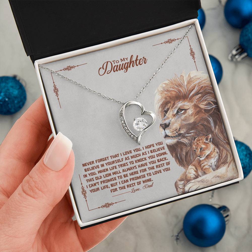 To My Beautiful Daughter "Never Forget That I Love You" Necklace