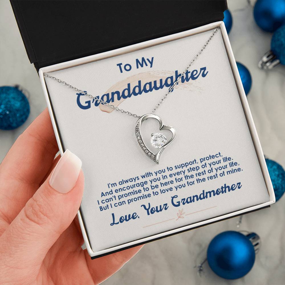 To My Granddaughter "I Love You For The Rest Of My Life" Heart Necklace