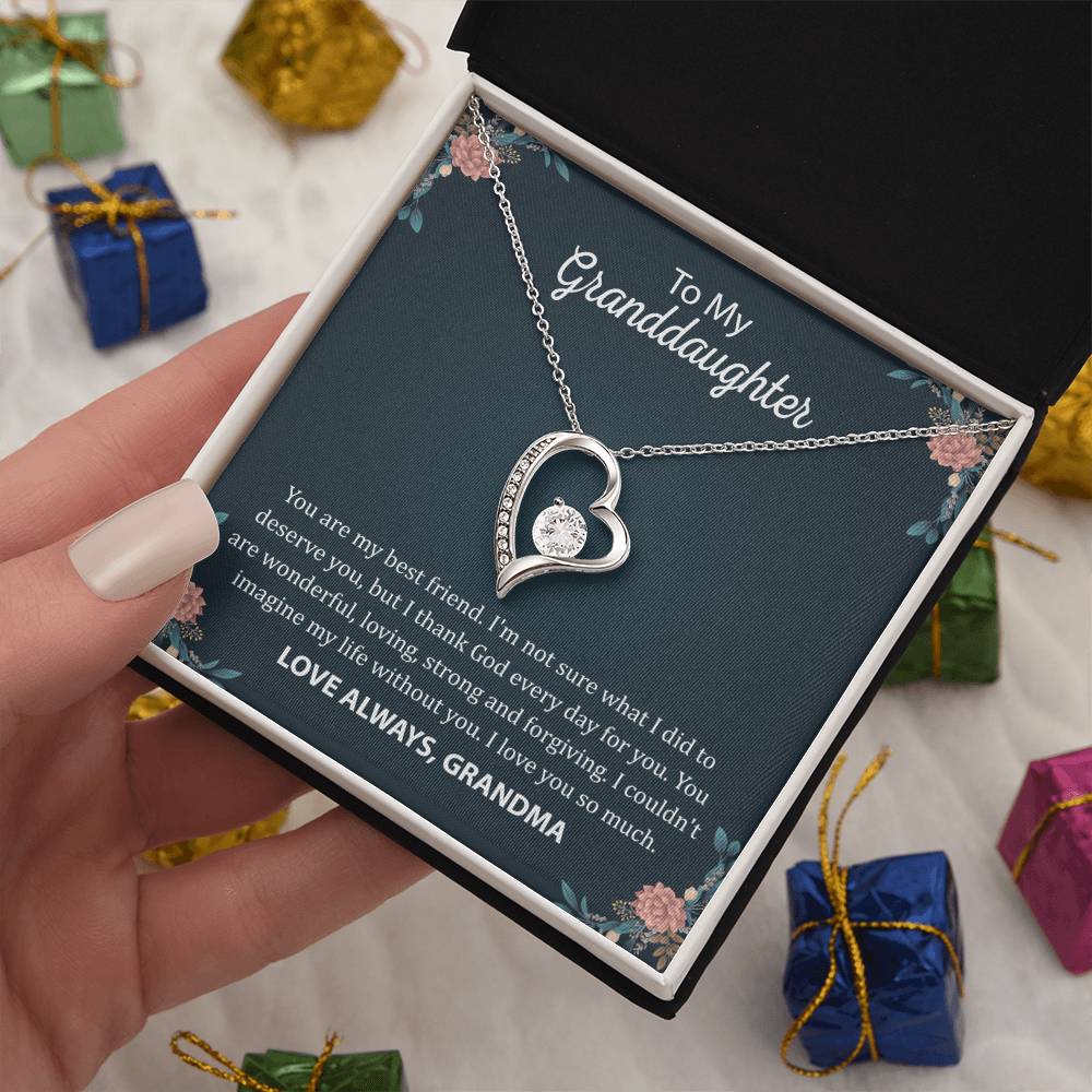 To My Granddaughter "You Are My Best Friend" Heart Necklace