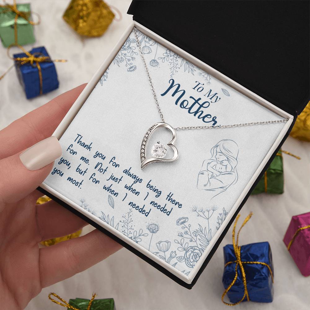 To My Mother "Thank You For Always Being There" Heart Necklace