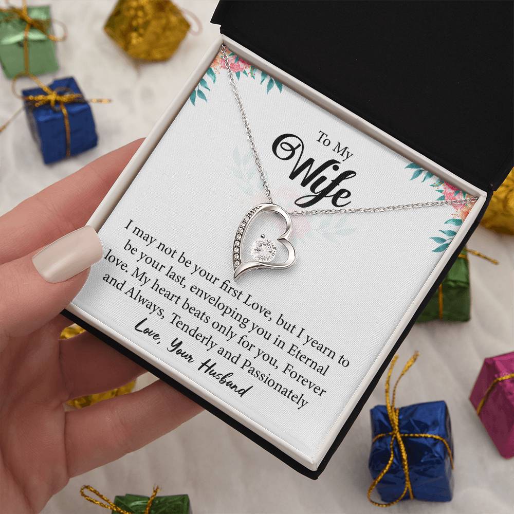 To My Wife "Forever And Always" Heart Necklace