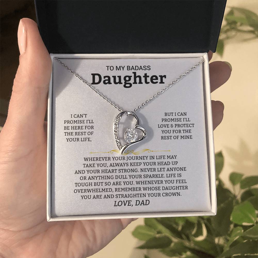 Gift For Daughter "I'll Love And Protect You" Heart Necklace