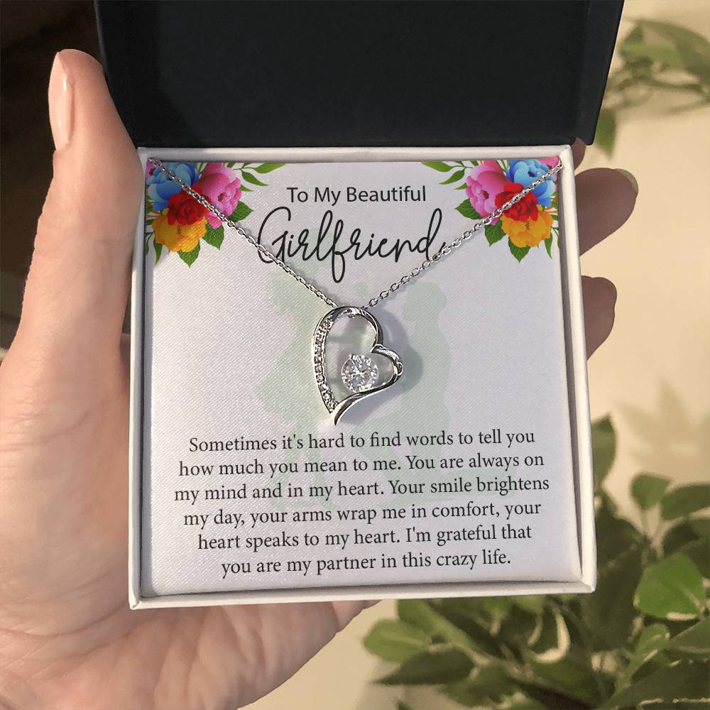 To My Girlfriend "You Are Always On My Mind" Heart Necklace