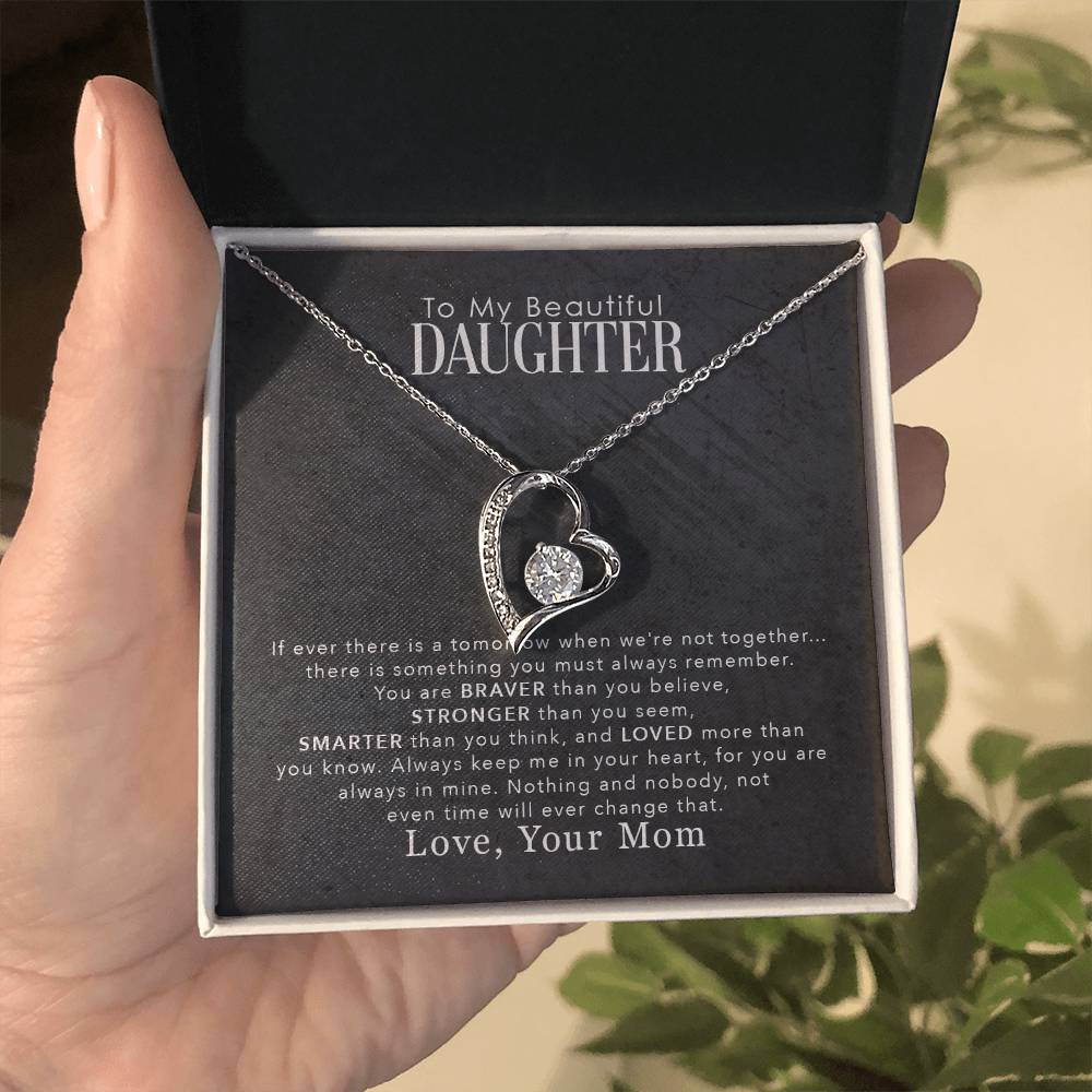To My Beautiful Daughter "You Are Braver Than You Believe" Necklace
