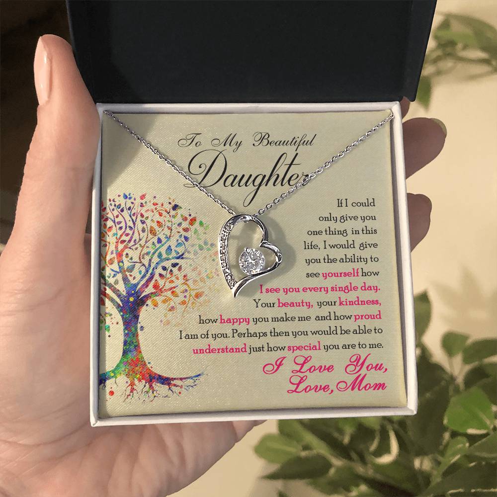 To My Beautiful Daughter "You Are Special To Me" Heart Necklace