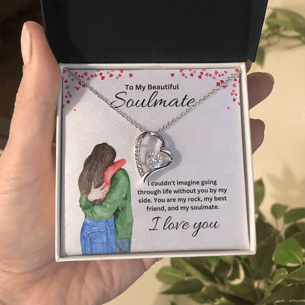 To My Soulmate "You Are My Rock" Heart Necklace