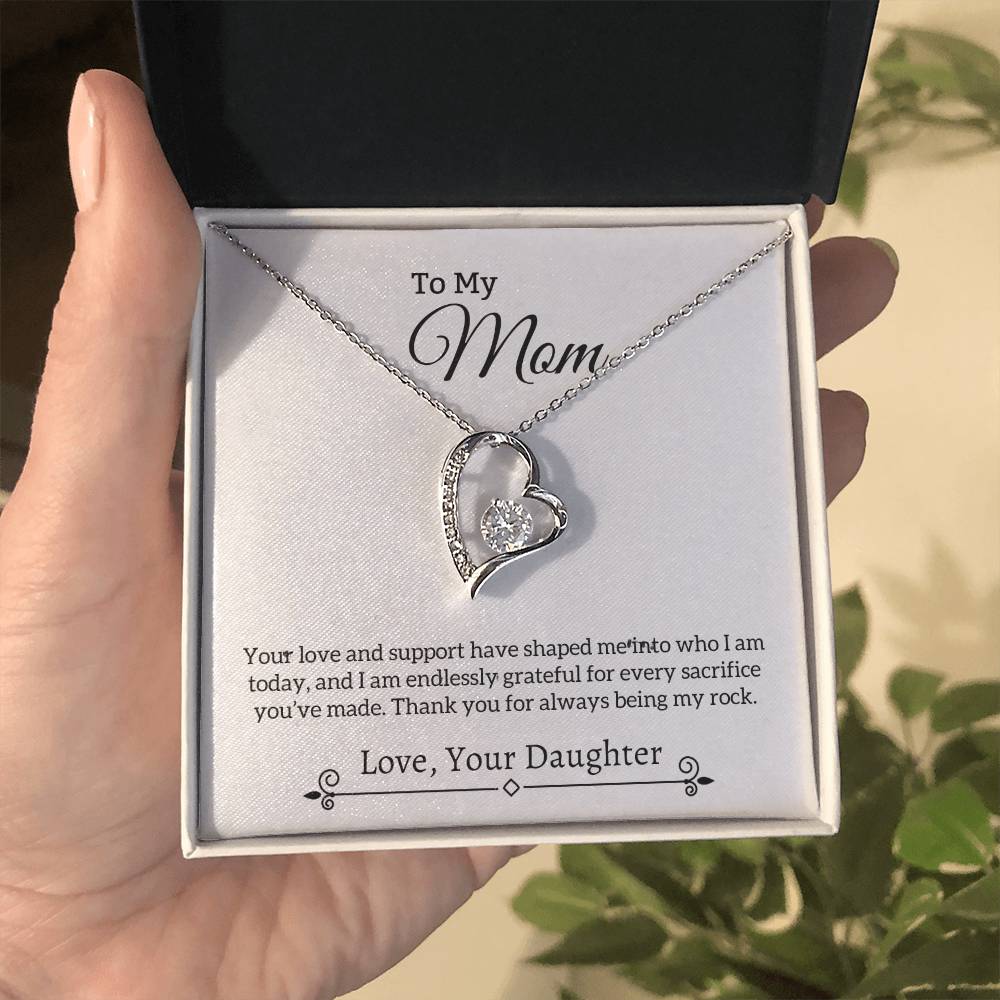 Gift For Mom "You Are My Rock" Heart Necklace