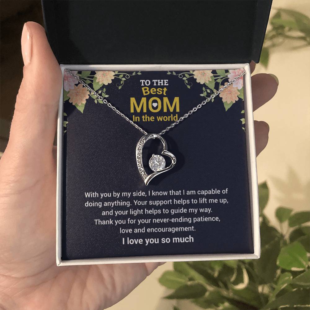 To The Best Mom "Thank You" Heart Necklace