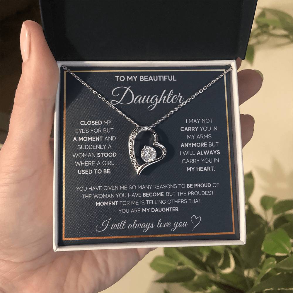 To My Daughter "I Will Always Carry You In My Heart" Necklace