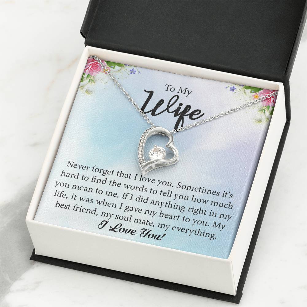 To My Wife "My Best Friend" Heart Necklace