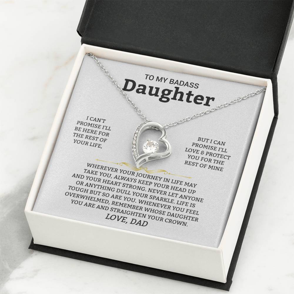 Gift For Daughter "I'll Love And Protect You" Heart Necklace
