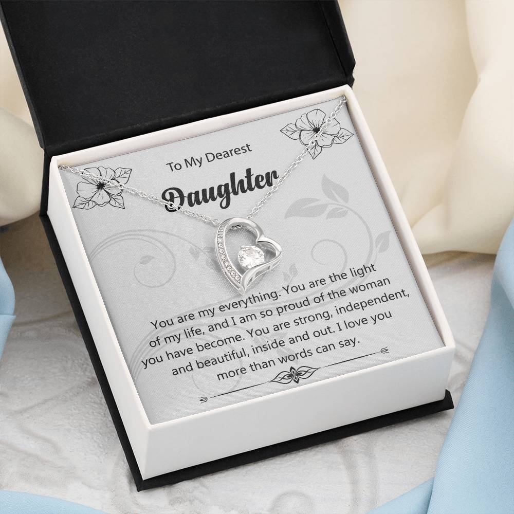 To My Dearest Daughter "You Are My Everything" Heart Necklace