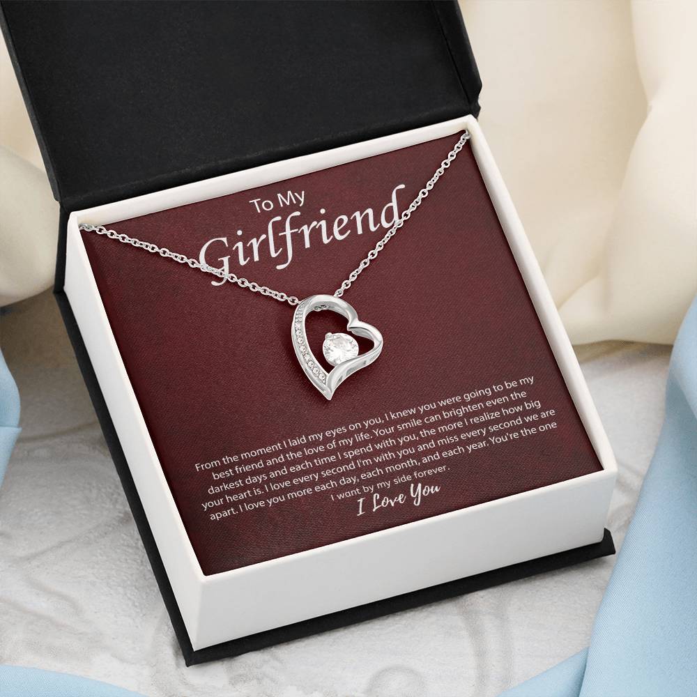 To My Girlfriend "You're The One I Want" Heart Necklace
