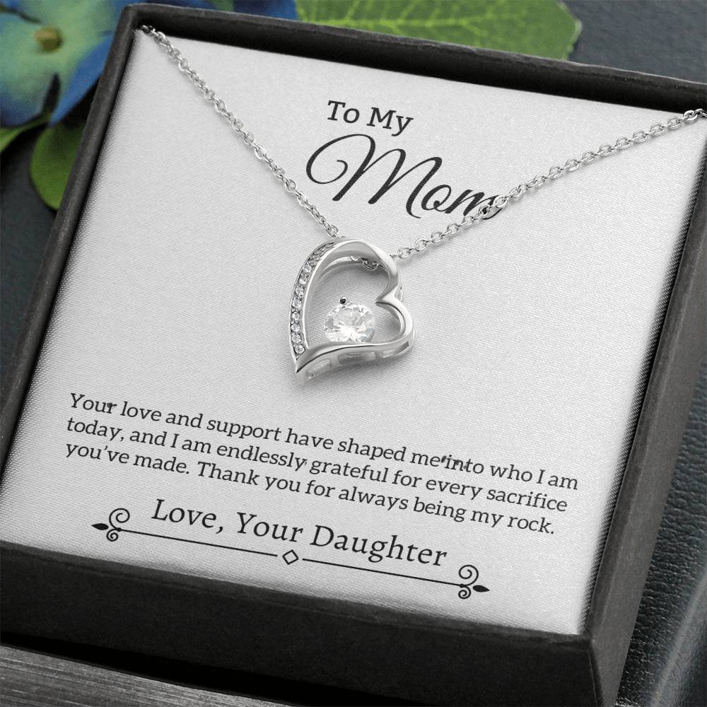 Gift For Mom "You Are My Rock" Heart Necklace