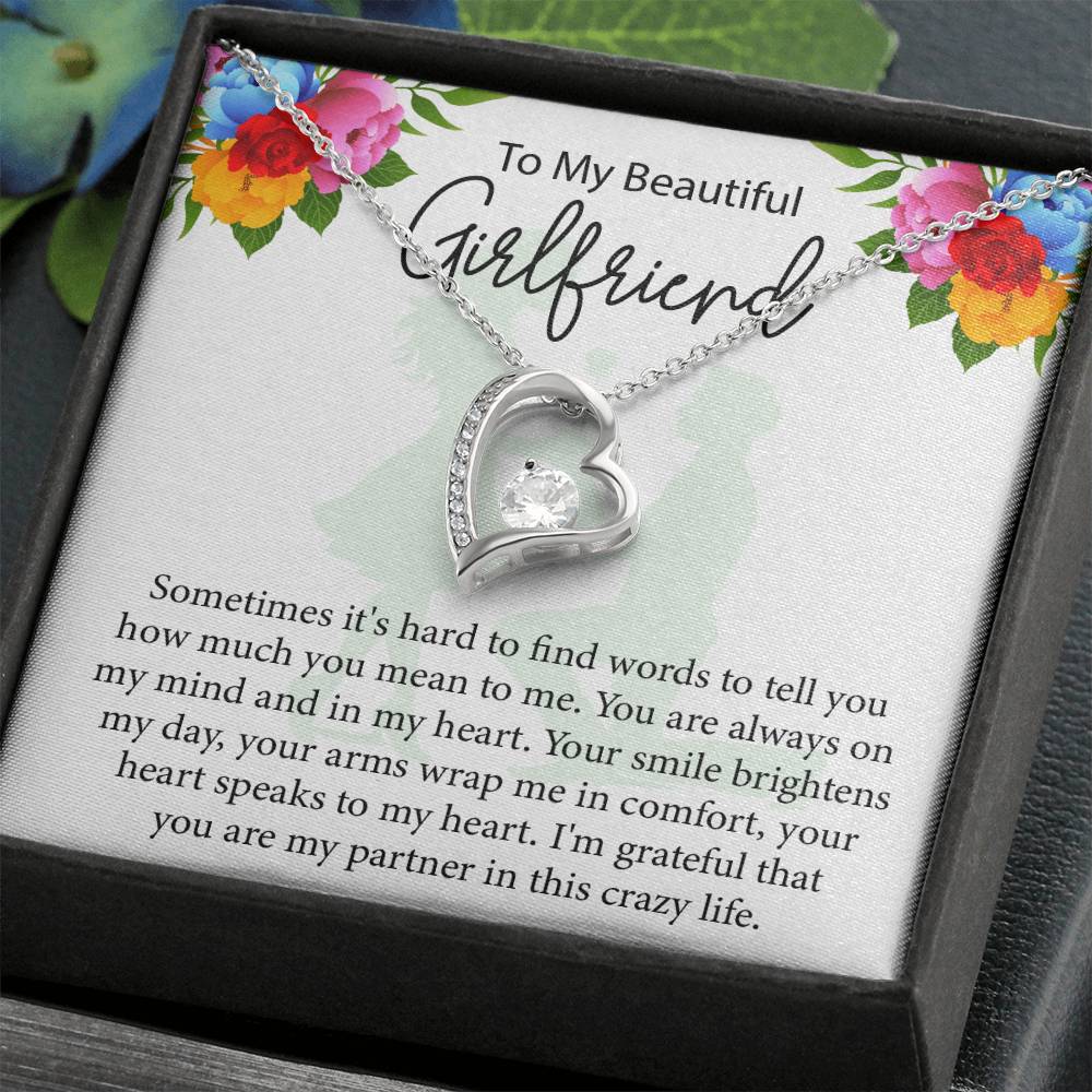 To My Girlfriend "You Are Always On My Mind" Heart Necklace