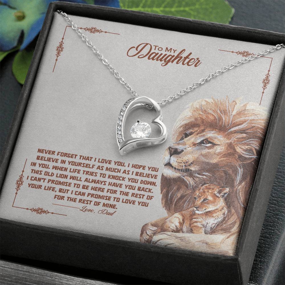 To My Beautiful Daughter "Never Forget That I Love You" Necklace