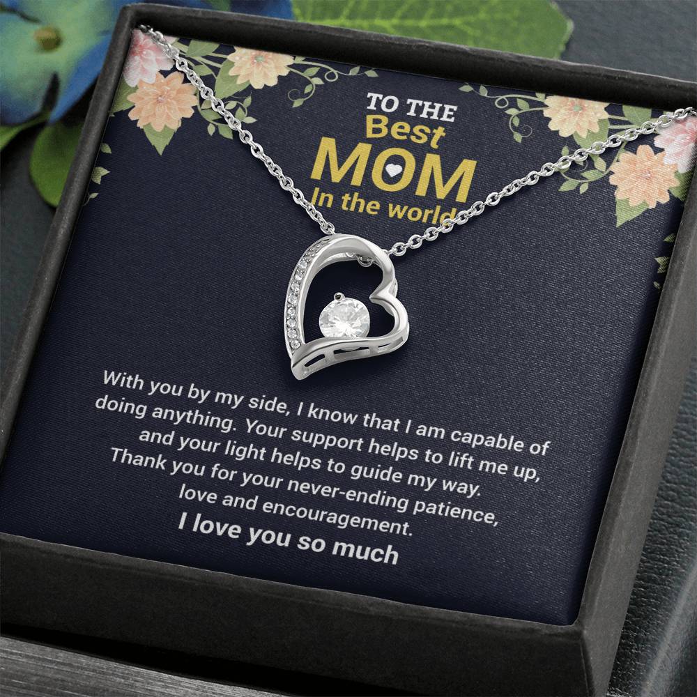 To The Best Mom "Thank You" Heart Necklace