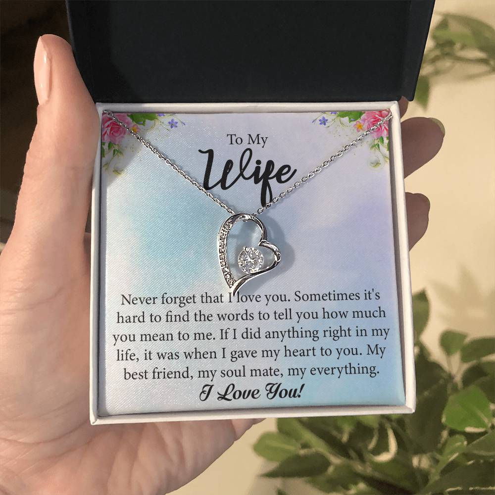 To My Wife "My Best Friend" Heart Necklace