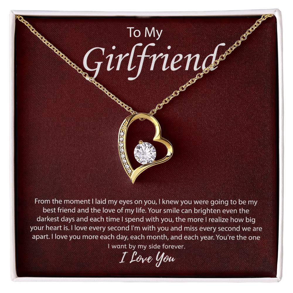 To My Girlfriend "You're The One I Want" Heart Necklace