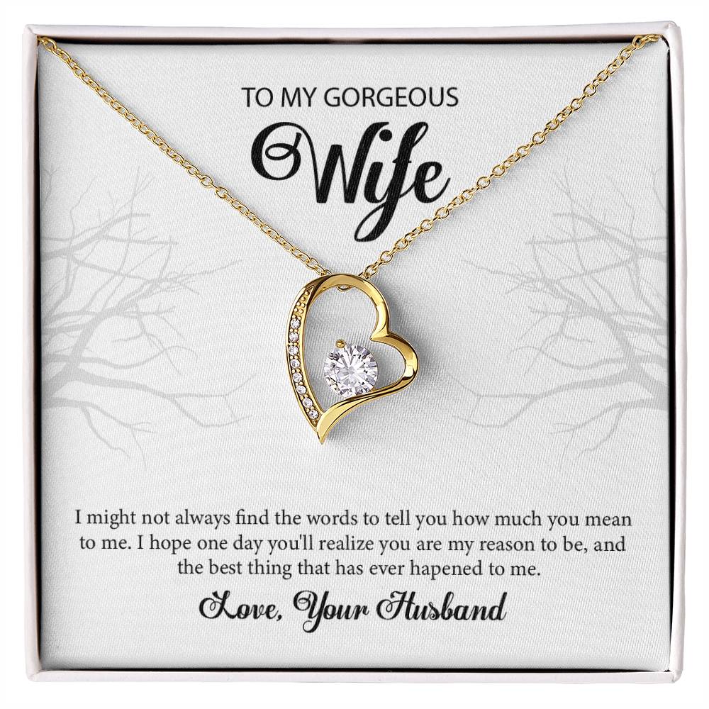 To My Gorgeous Wife "You're The Best" Heart Necklace