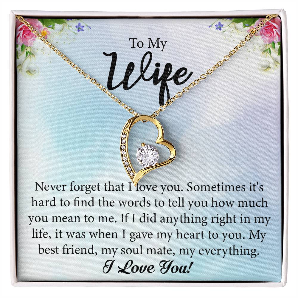 To My Wife "My Best Friend" Heart Necklace