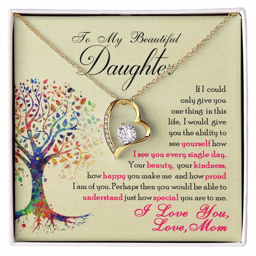 To My Beautiful Daughter "You Are Special To Me" Heart Necklace