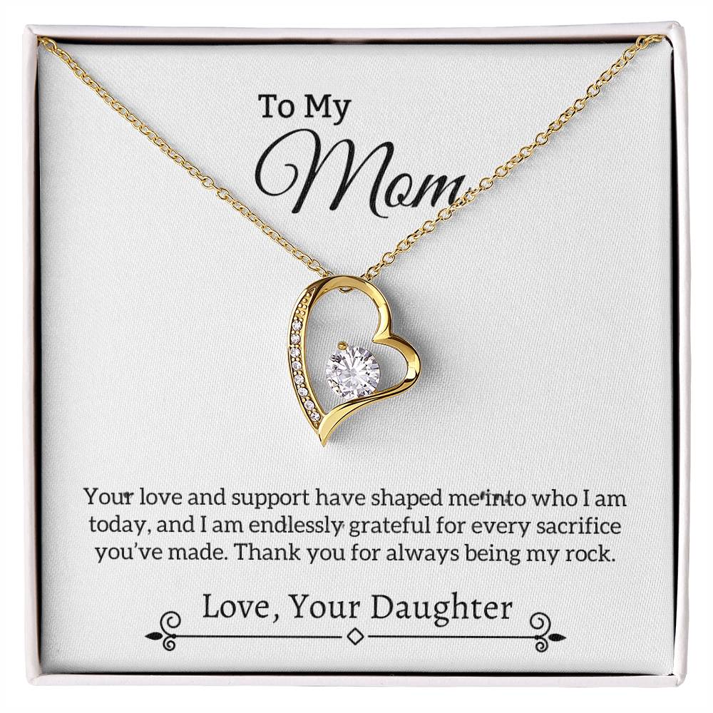 Gift For Mom "You Are My Rock" Heart Necklace