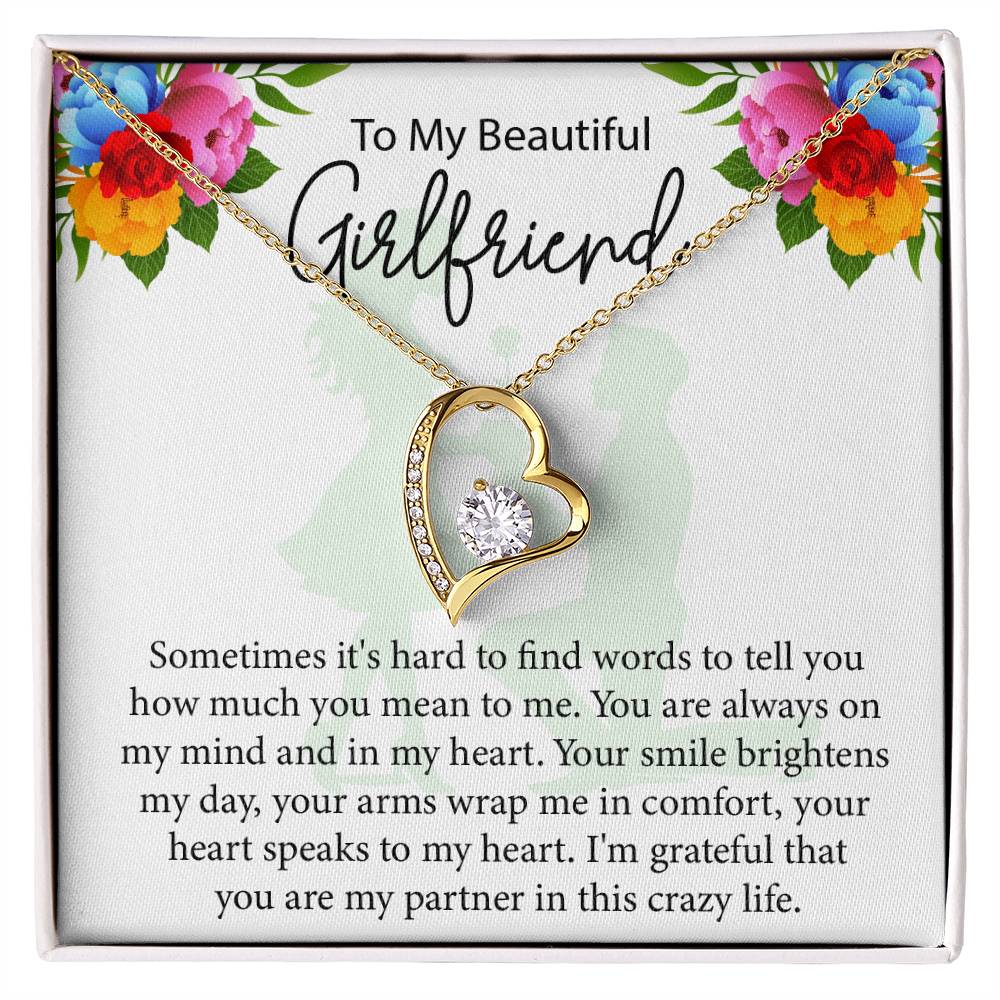 To My Girlfriend "You Are Always On My Mind" Heart Necklace