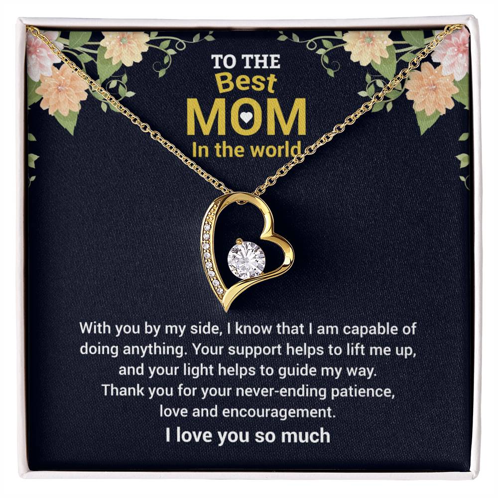 To The Best Mom "Thank You" Heart Necklace