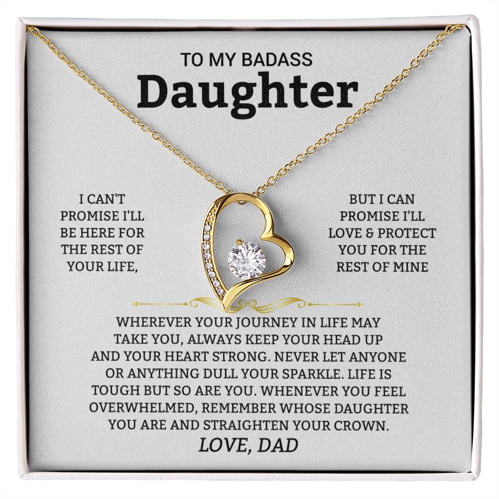 Gift For Daughter "I'll Love And Protect You" Heart Necklace