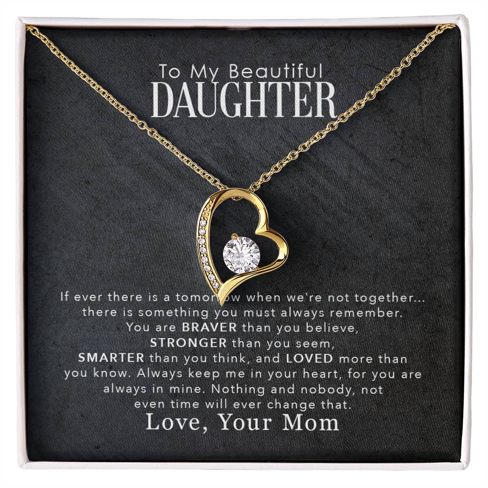 To My Beautiful Daughter "You Are Braver Than You Believe" Necklace