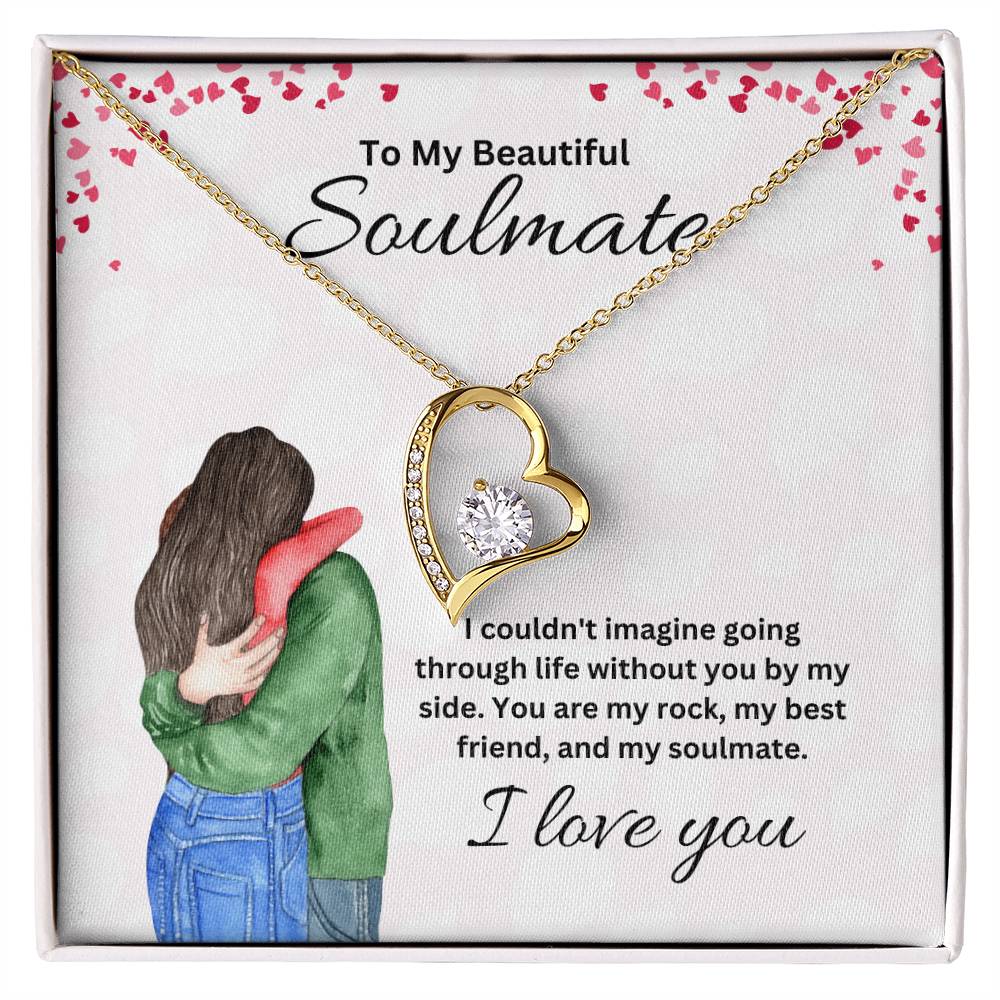 To My Soulmate "You Are My Rock" Heart Necklace