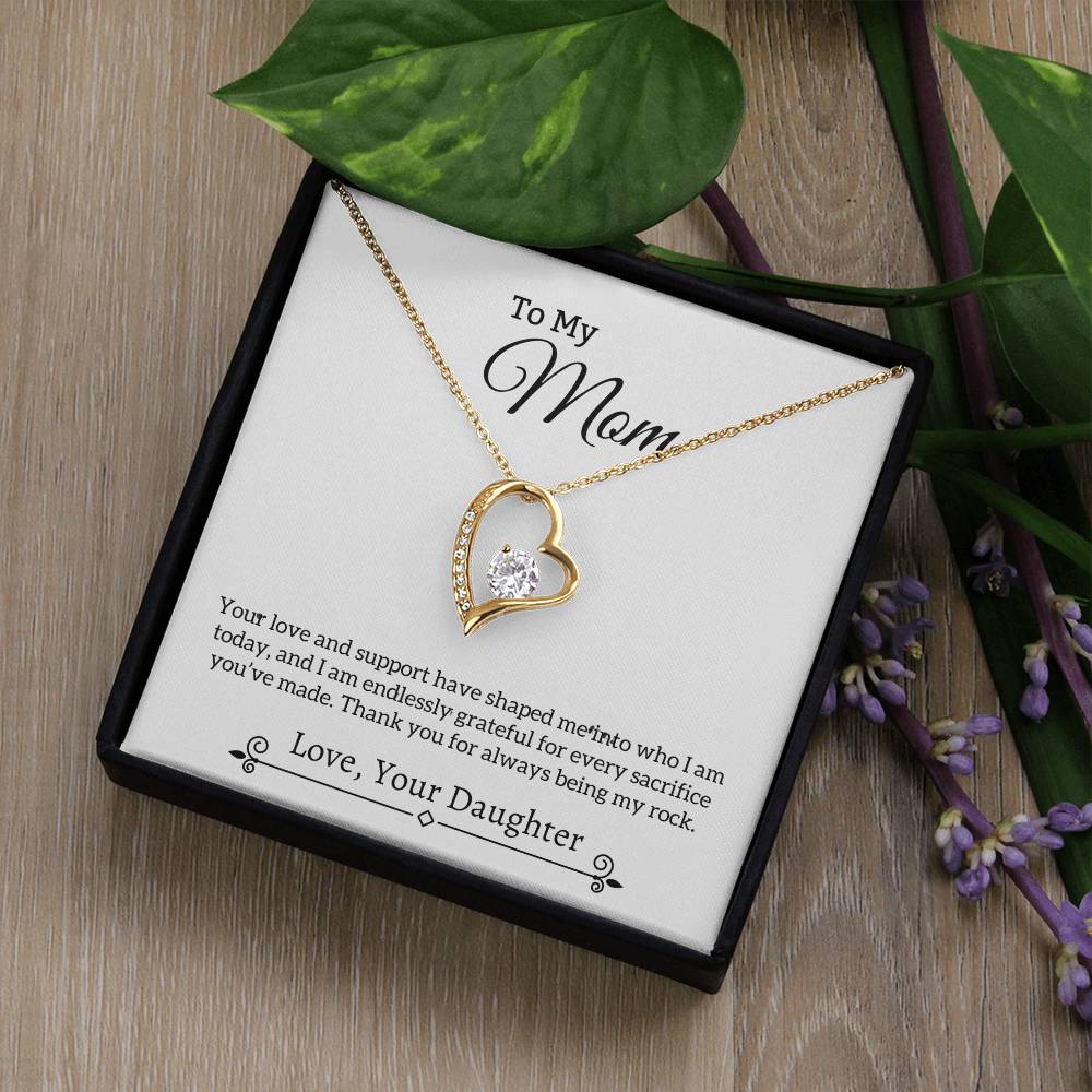 Gift For Mom "You Are My Rock" Heart Necklace