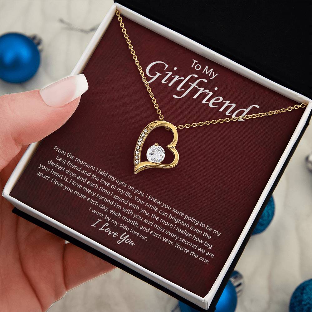 To My Girlfriend "You're The One I Want" Heart Necklace