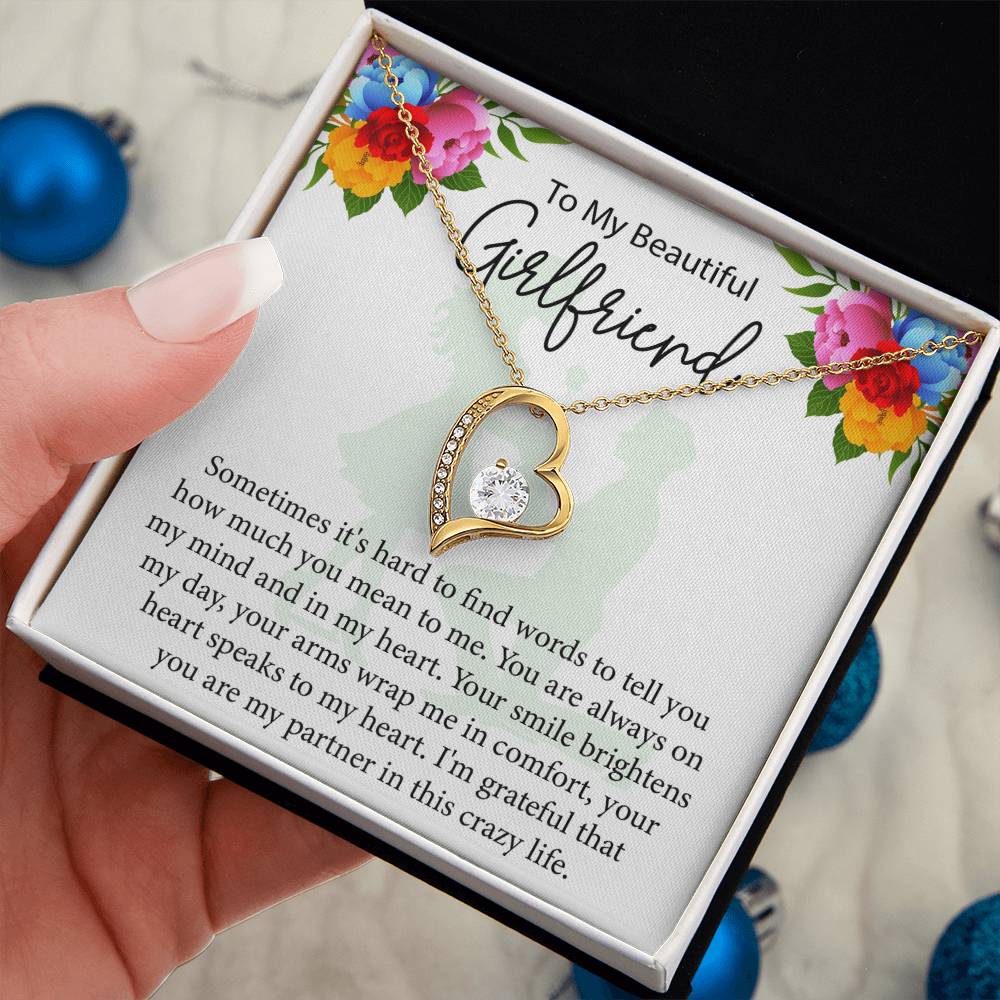 To My Girlfriend "You Are Always On My Mind" Heart Necklace