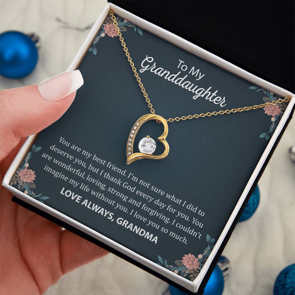 To My Granddaughter "You Are My Best Friend" Heart Necklace