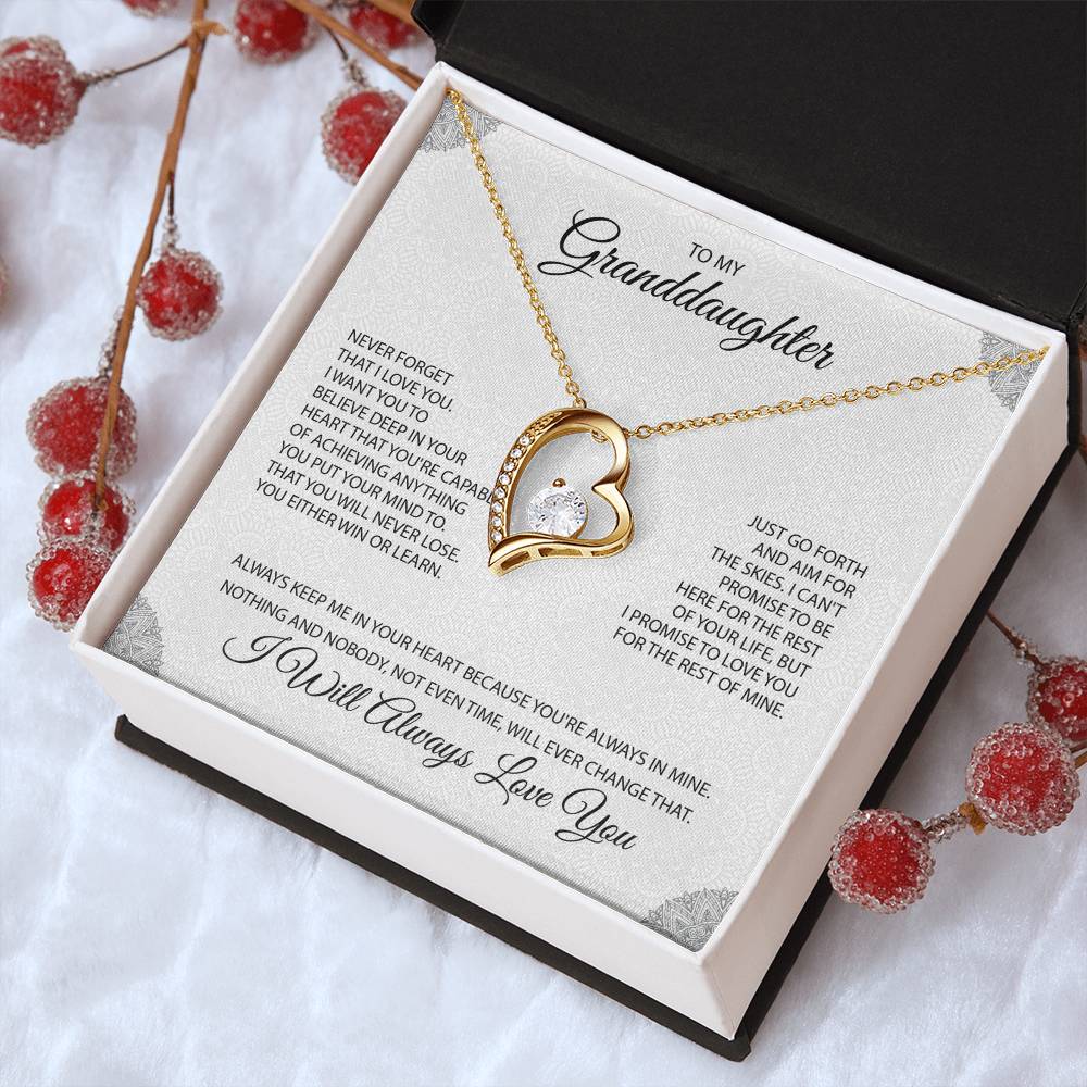 To My Granddaughter "You're Always In My Heart" Necklace