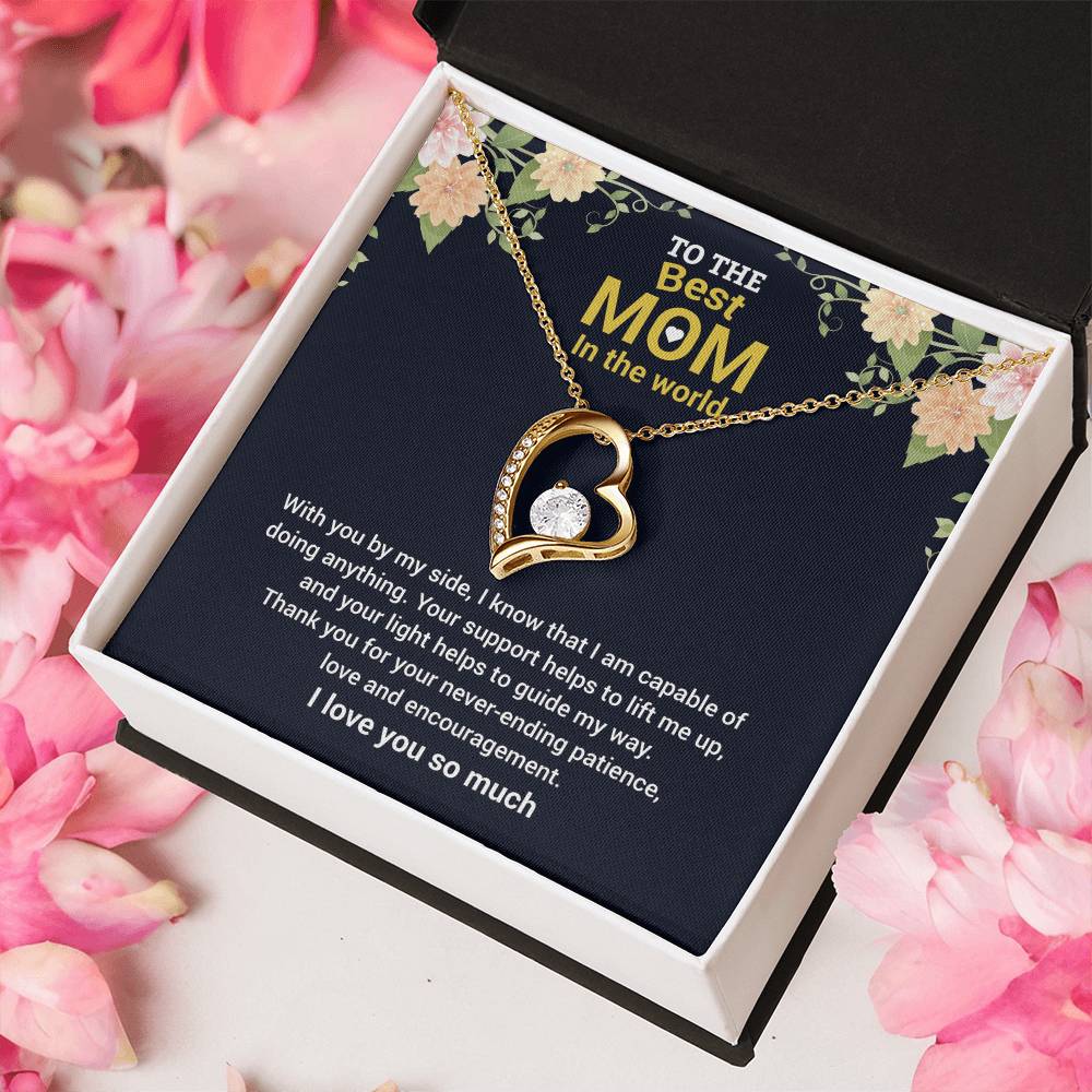To The Best Mom "Thank You" Heart Necklace