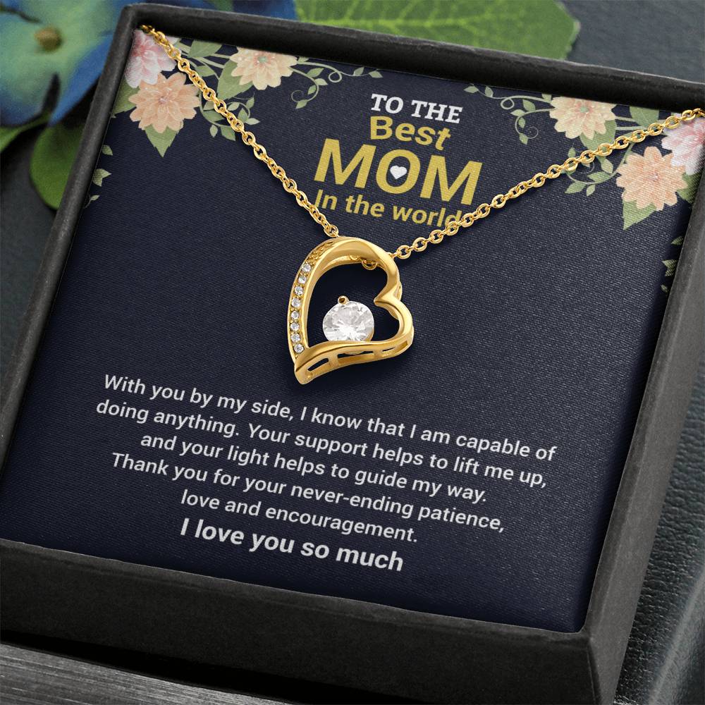 To The Best Mom "Thank You" Heart Necklace