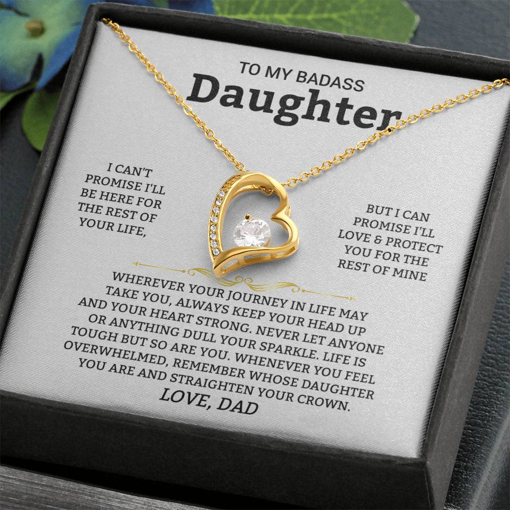 Gift For Daughter "I'll Love And Protect You" Heart Necklace