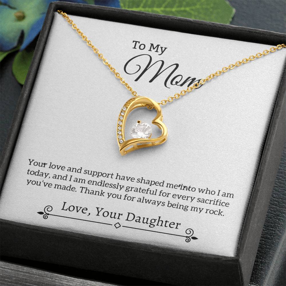 Gift For Mom "You Are My Rock" Heart Necklace