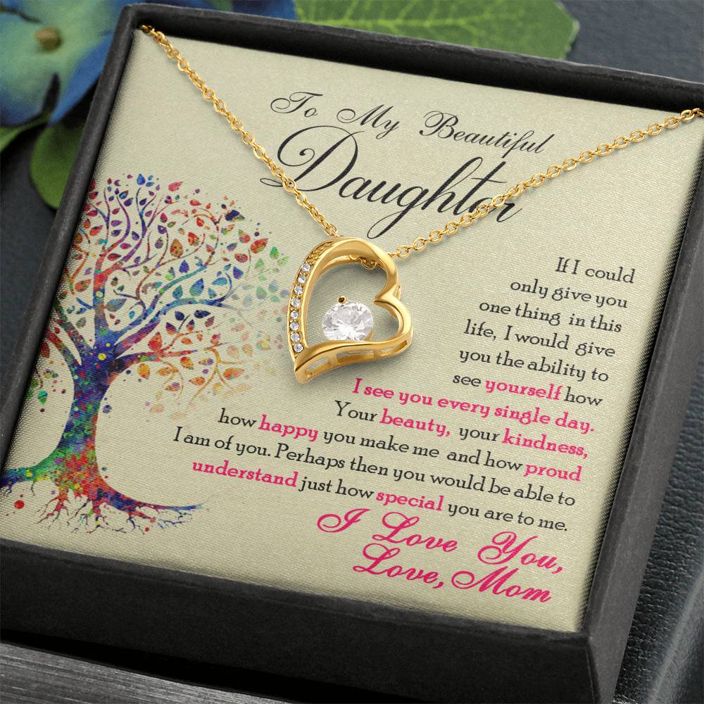 To My Beautiful Daughter "You Are Special To Me" Heart Necklace